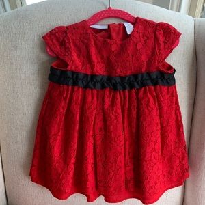 Toddler red lace dress